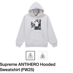 Supreme Antihero Gray Hooded Sweatshirt